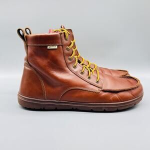 Lems Boots Mens 14 Brown Boulder Leather Minimalist Lace Up Trail Hiking Outdoor
